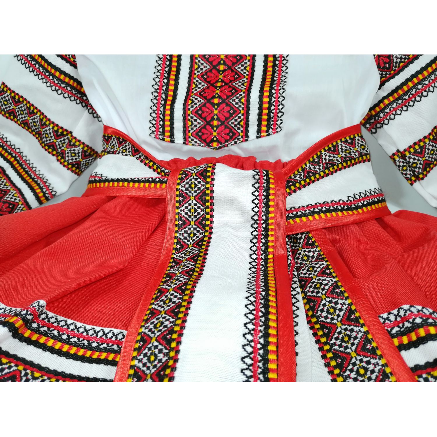Costum Popular pentru fete, rosu 2 ani 92 cm fotografia produsului View 2 L