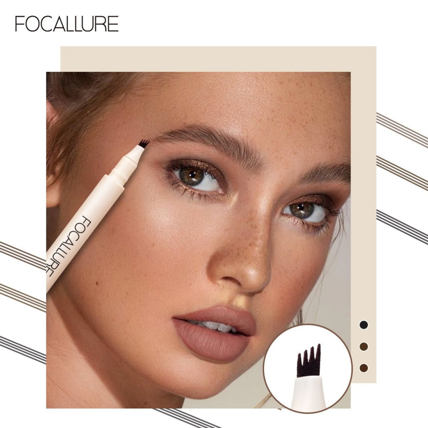 Creion sprancene efect Microblading Focallure, 03 Deep Brown fotografia produsului View 3 L