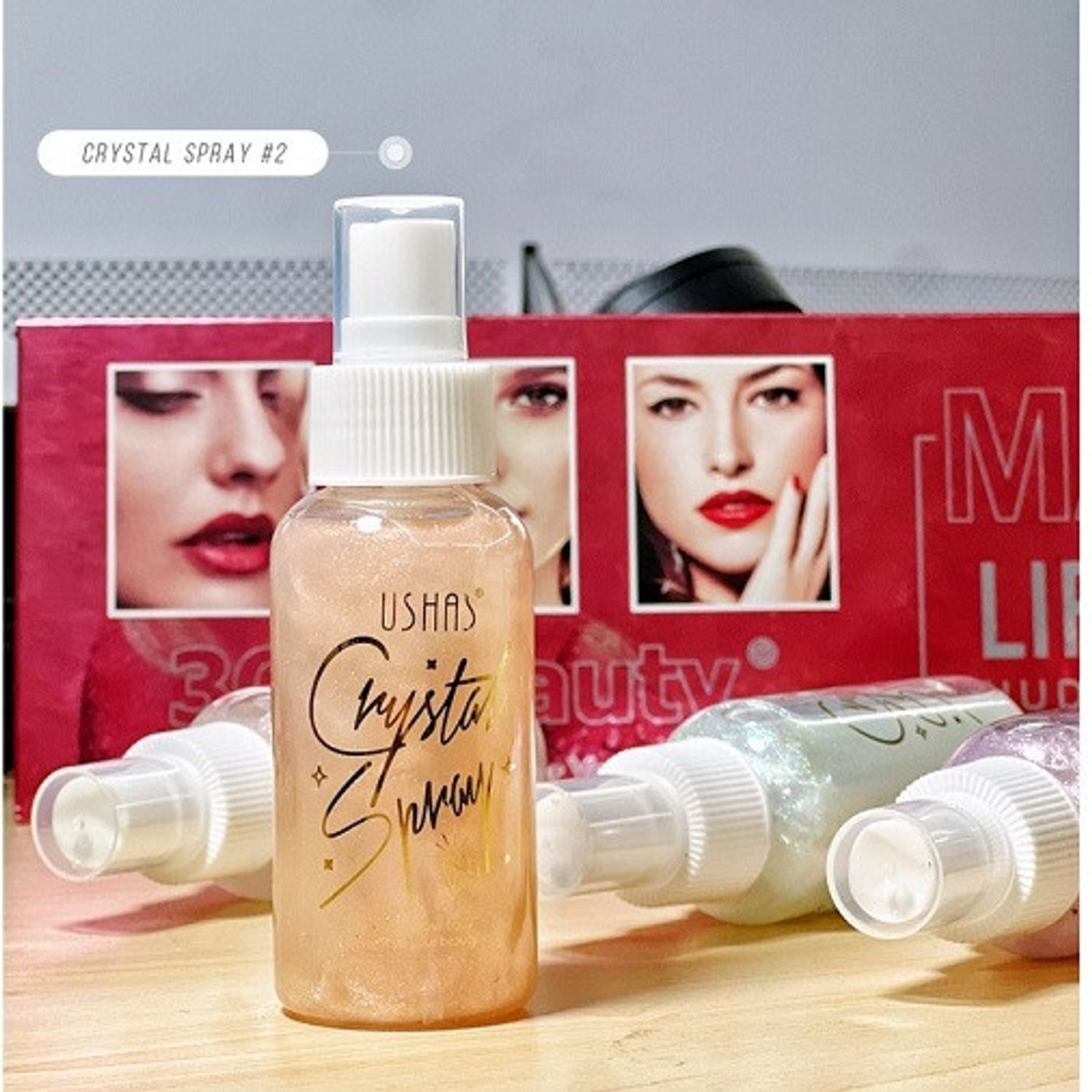 Spray iluminator de corp, Ushas, Crystal, 02, 80 ml fotografia produsului View 2 L
