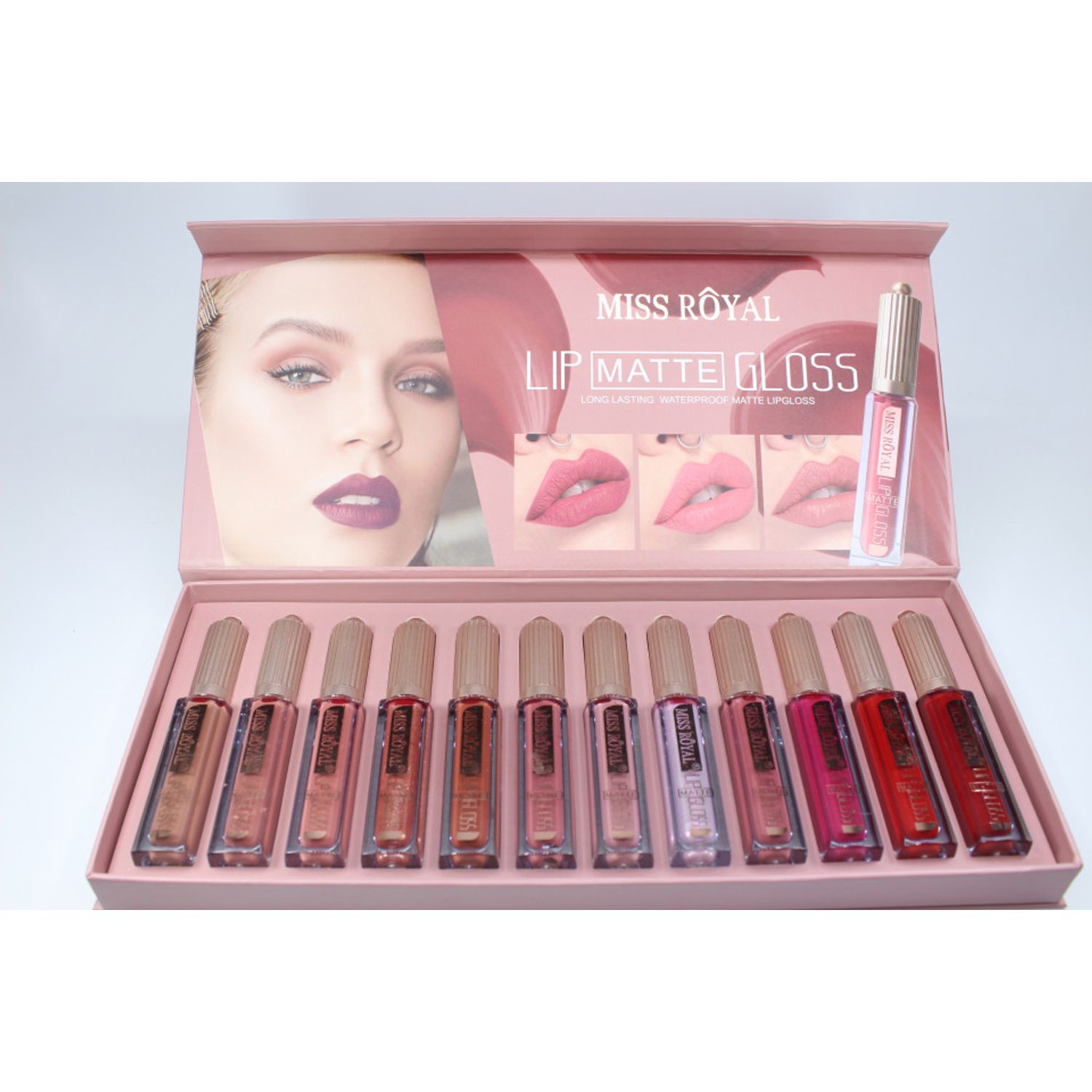 Set 12 rujuri de buze, Miss Royal, Matte Waterproof fotografia produsului View 3 L