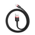 Cablu de Date Baseus Cafule USB tip Lightning iPhone 0.5 m Negru+Rosu fotografia produsului