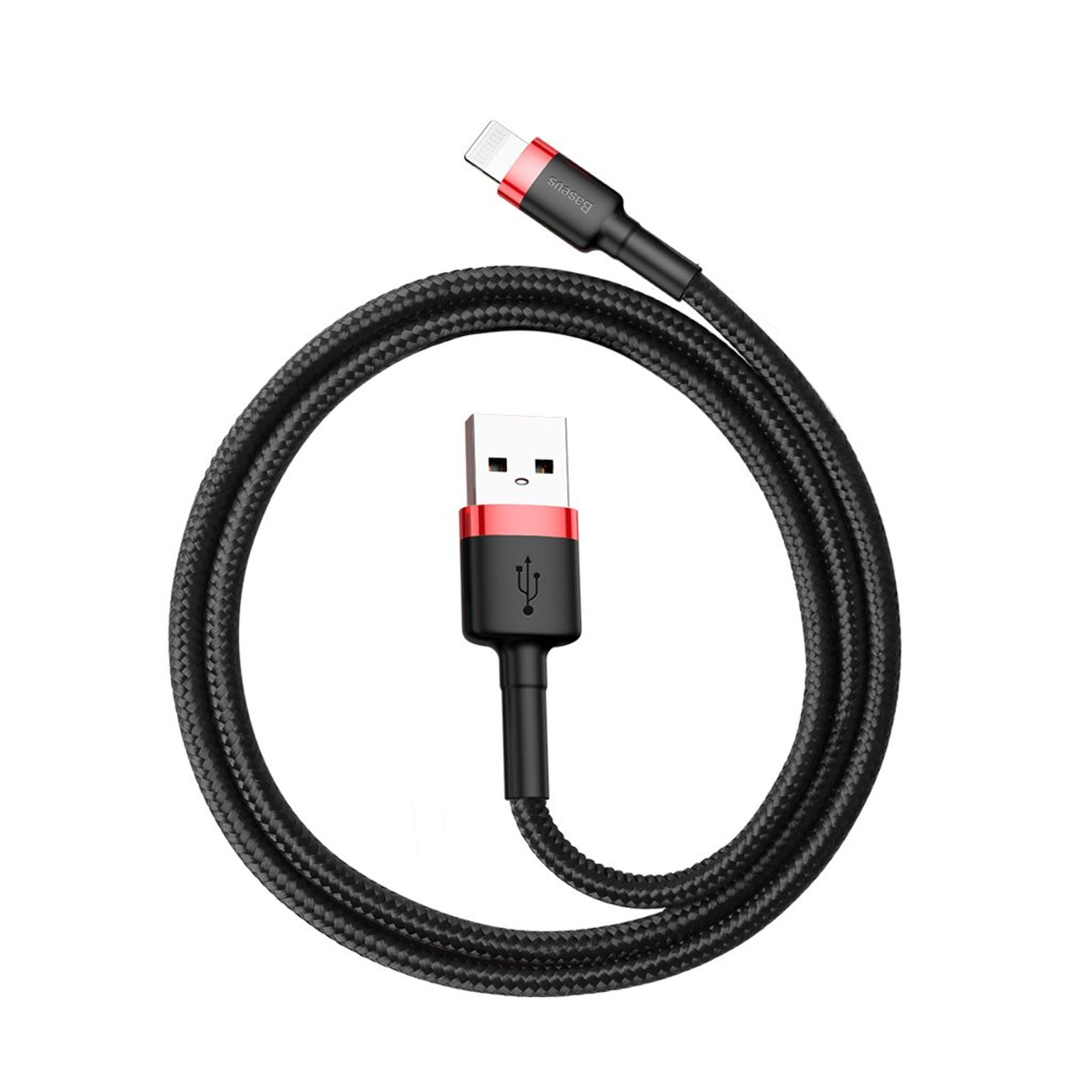 Cablu de Date Baseus Cafule USB tip Lightning iPhone 0.5 m Negru+Rosu fotografia produsului