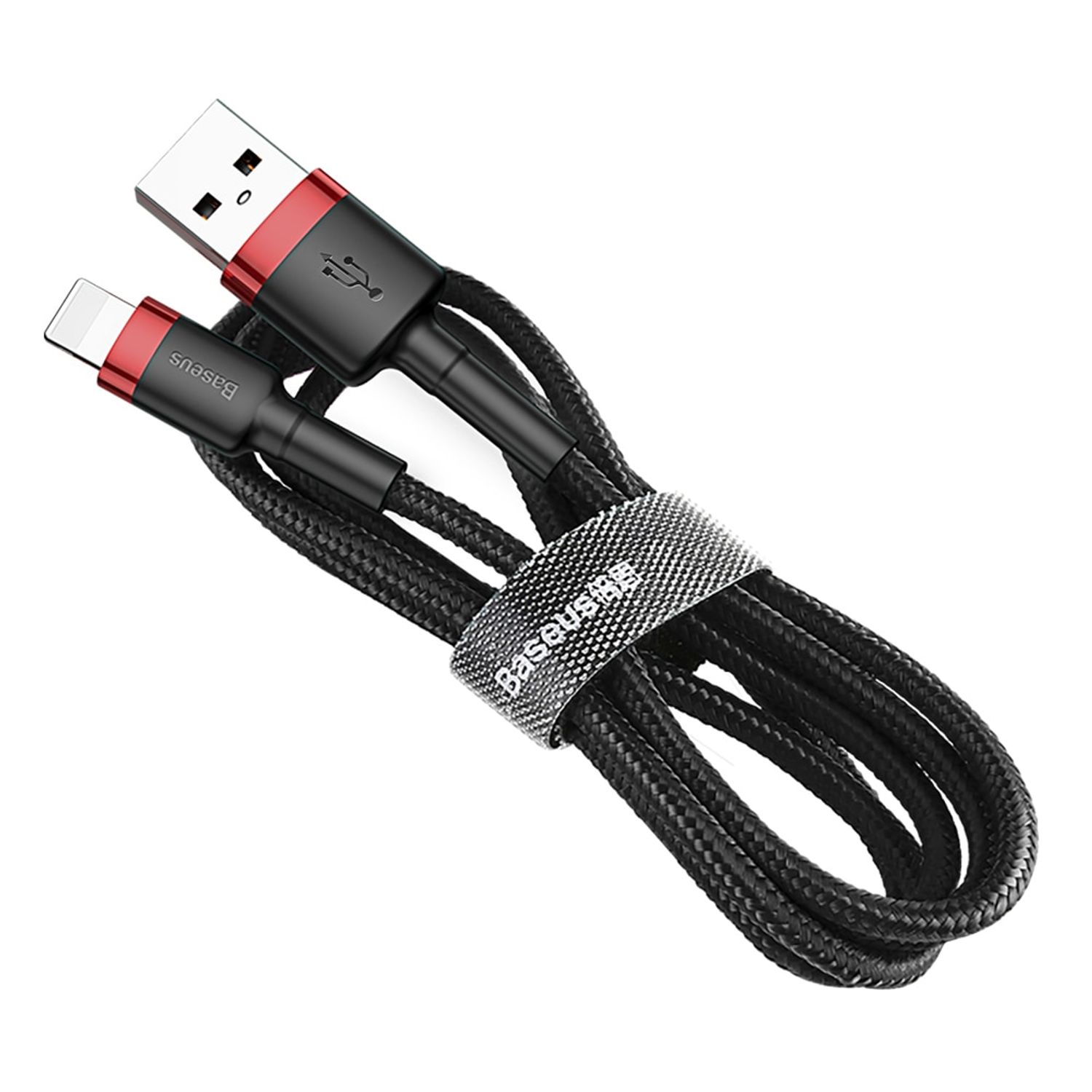 Cablu de Date Baseus Cafule USB tip Lightning iPhone 0.5 m Negru+Rosu fotografia produsului View 3 L