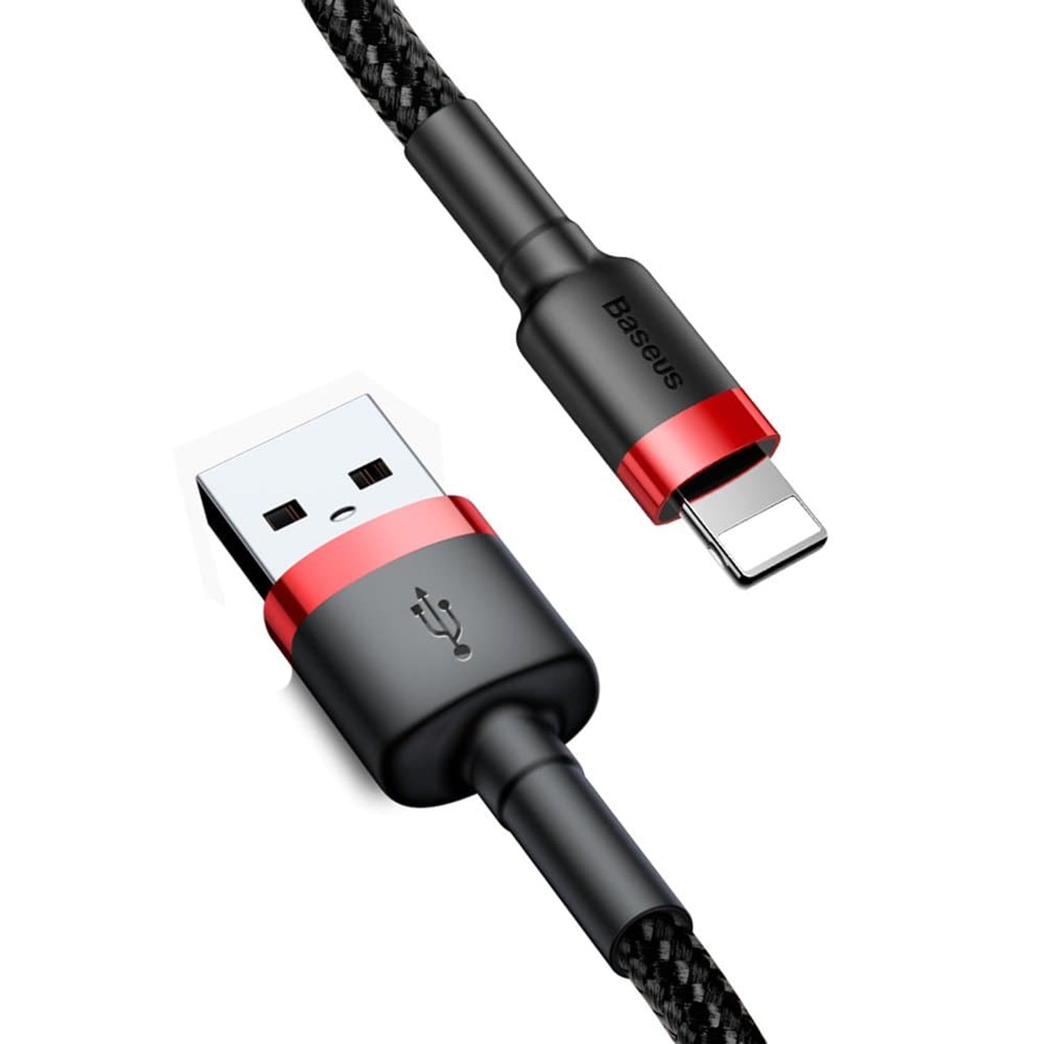 Cablu de Date Baseus Cafule USB tip Lightning iPhone 0.5 m Negru+Rosu fotografia produsului View 2 L