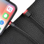 Cablu de Date Baseus Cafule USB tip Lightning iPhone 0.5 m Negru+Rosu fotografia produsului View 6 S