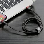 Cablu de Date Baseus Cafule USB tip Lightning iPhone 0.5 m Negru+Rosu fotografia produsului View 7 S