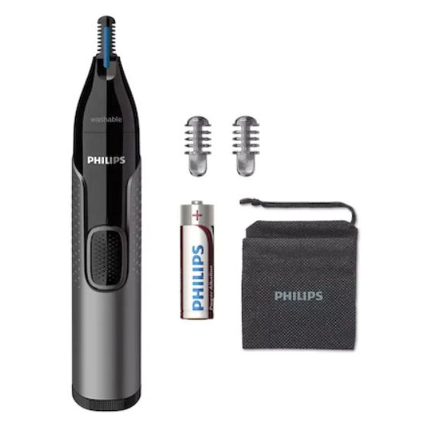 Trimmer pentru nas si urechi Philips NT3650/16, Lavabil (Negru/Gri) fotografia produsului