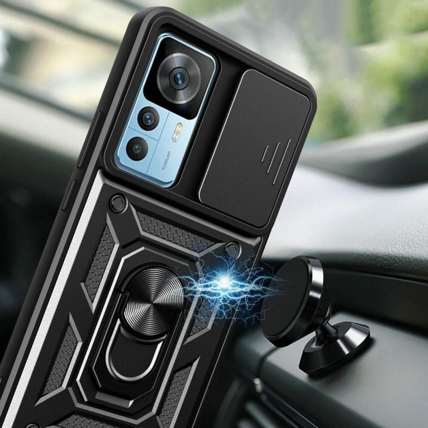 Carcasa TECH-PROTECT Cam Shield Pro compatibila cu Xiaomi 12T / 12T Pro (Negru) fotografia produsului View 4 L