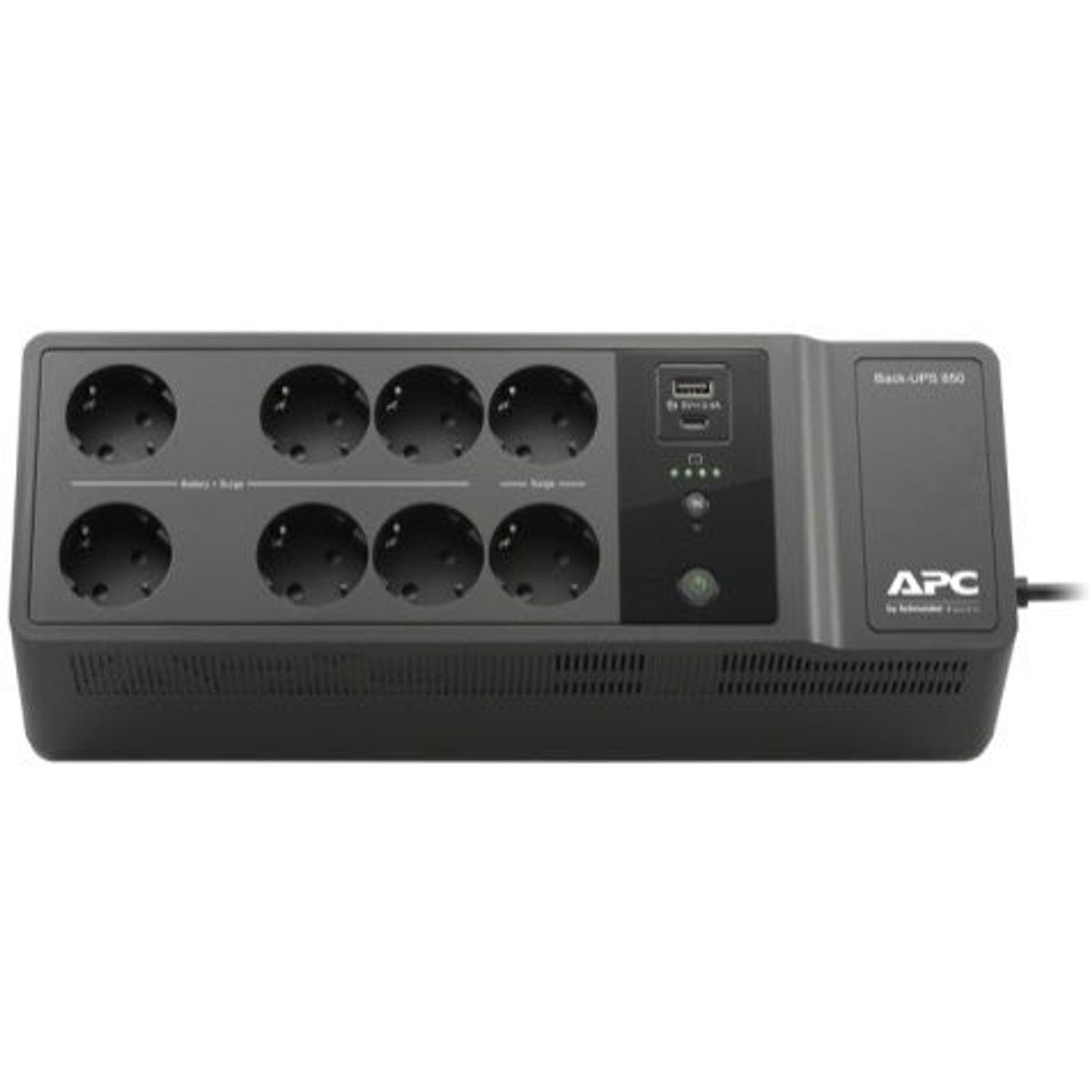 UPS APC BE850G2-GR, 850VA, 520W, Mini Tower, 8 x Schuko (Negru) fotografia produsului View 3 L