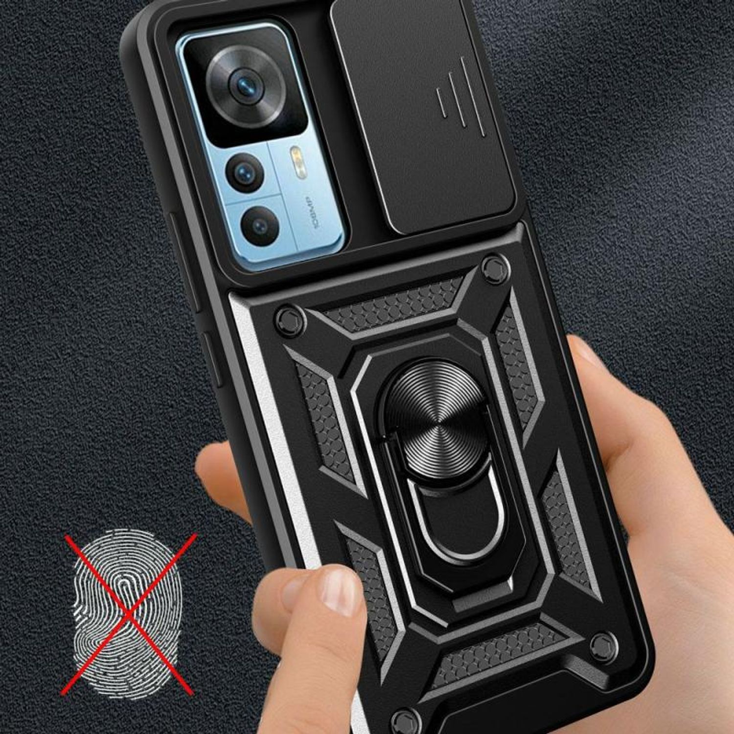 Carcasa TECH-PROTECT Cam Shield Pro compatibila cu Xiaomi 12T / 12T Pro (Negru) fotografia produsului View 3 L