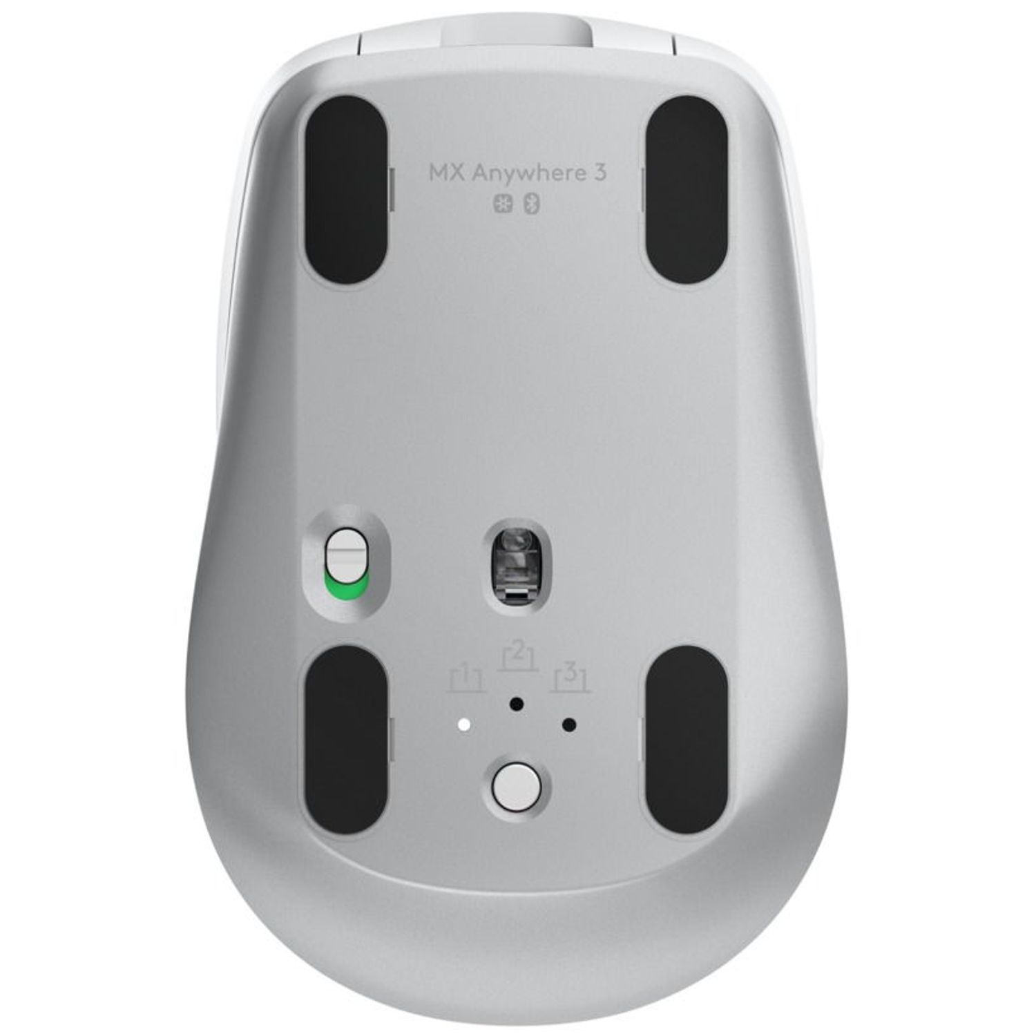 Mouse wireless Logitech MX Anywhere 3, 2.4GHz&Bluetooth, Scroll MagSpeed, Multidevice, USB-C, Gri Mouse Wireless Logitech MX Anywhere 3, USB/Bluetooth, Scroll MagSpeed, Multidevice (Gri) fotografia produsului View 3 L