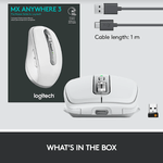 Mouse wireless Logitech MX Anywhere 3, 2.4GHz&Bluetooth, Scroll MagSpeed, Multidevice, USB-C, Gri Mouse Wireless Logitech MX Anywhere 3, USB/Bluetooth, Scroll MagSpeed, Multidevice (Gri) fotografia produsului View 16 S