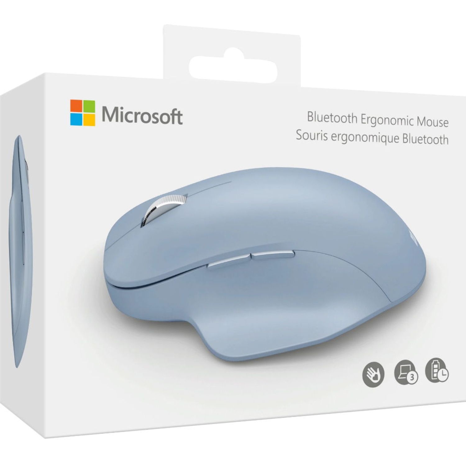 Mouse wireless Microsoft Bluetooth Ergonomic, Pastel Blue Mouse Wireless Optic Microsoft 222-00056 (Albastru) fotografia produsului View 3 L