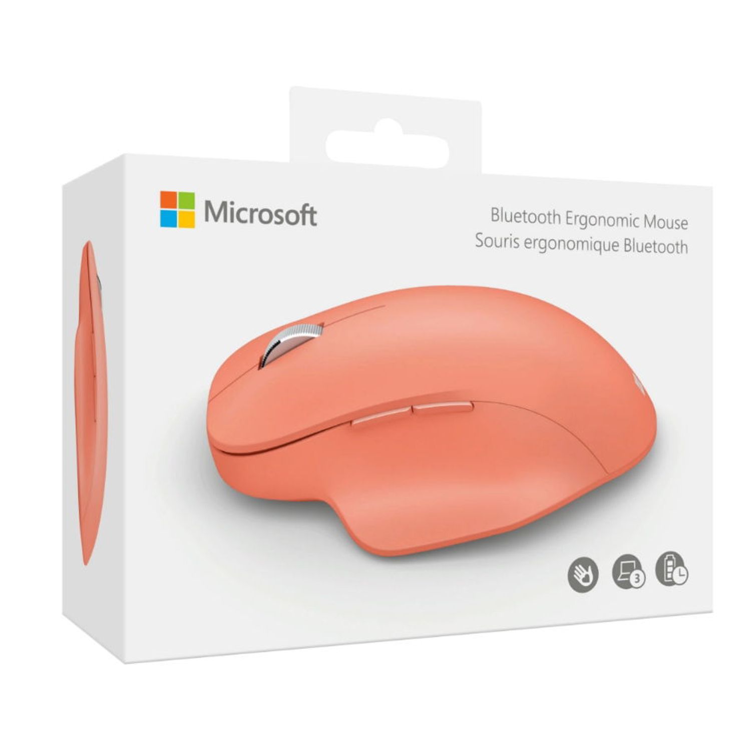 Mouse wireless Microsoft Bluetooth Ergonomic, Peach Mouse Wireless Optic Microsoft 222-00040 (Portocaliu) fotografia produsului View 4 L