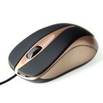 PLANO - Optical mouse 800 cpi, 3 buttons + scrolling wheel, USB interface Mouse Media-Tech Plano, 800 DPI, Optic (Negru/Auriu) fotografia produsului