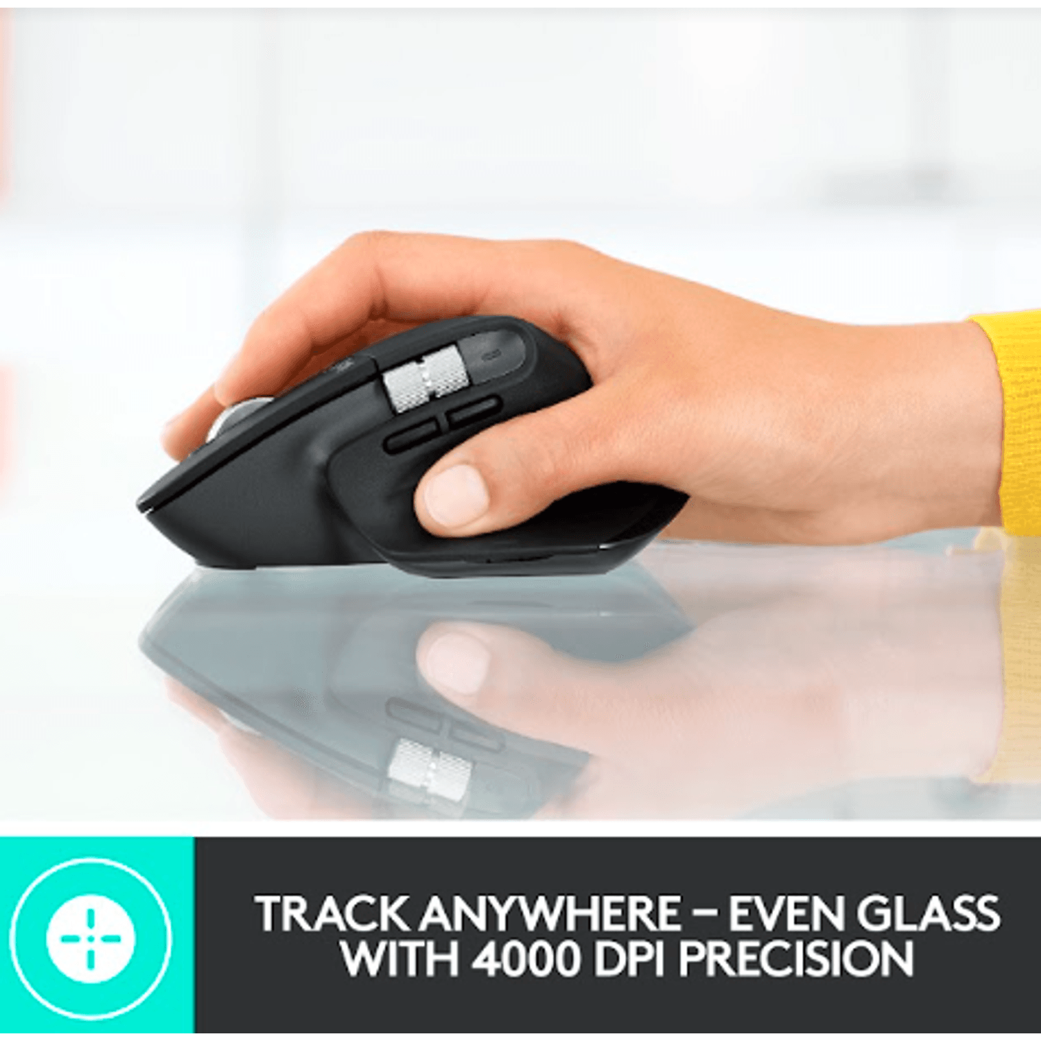 Mouse wireless Logitech MX Master 3, Negru Grafit Mouse Optic Wireless Logitech MX Master 3, 4000dpi (Negru) fotografia produsului View 7 L