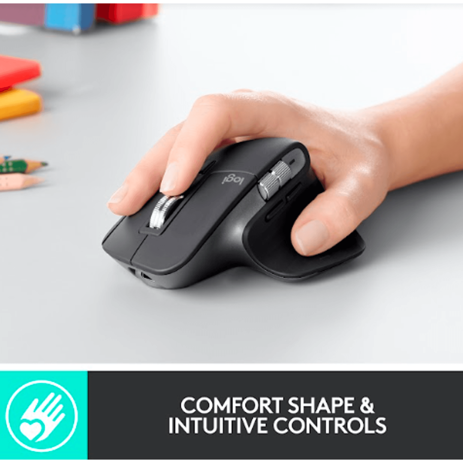 Mouse wireless Logitech MX Master 3, Negru Grafit Mouse Optic Wireless Logitech MX Master 3, 4000dpi (Negru) fotografia produsului View 10 L