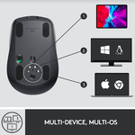 Mouse wireless Logitech MX Anywhere 3, 2.4GHz&Bluetooth, Scroll MagSpeed, Multidevice, USB-C, Negru Grafit Mouse Wireless Logitech MX Anywhere 3, USB/Bluetooth, Scroll MagSpeed, Multidevice (Negru) fotografia produsului View 15 S
