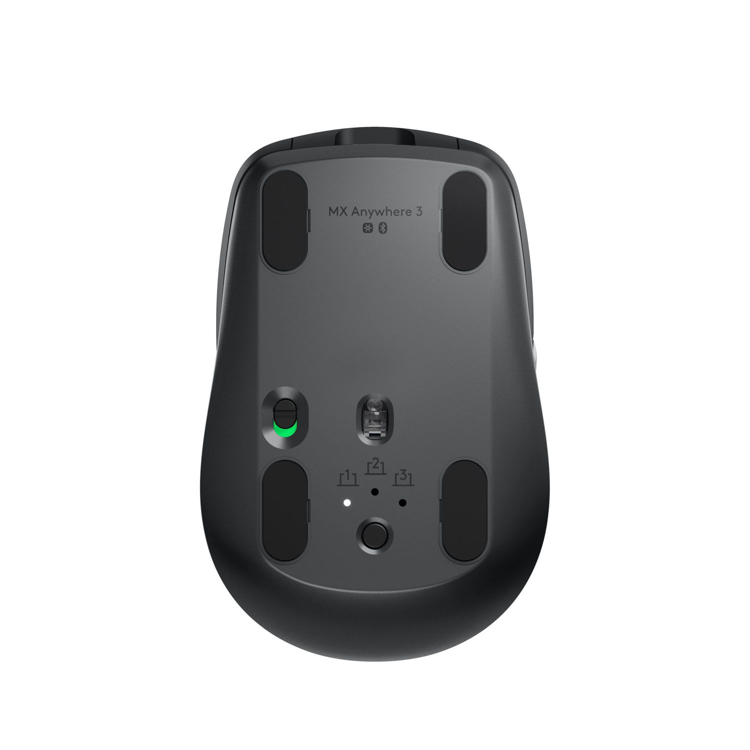 Mouse wireless Logitech MX Anywhere 3, 2.4GHz&Bluetooth, Scroll MagSpeed, Multidevice, USB-C, Negru Grafit Mouse Wireless Logitech MX Anywhere 3, USB/Bluetooth, Scroll MagSpeed, Multidevice (Negru) fotografia produsului View 4 L