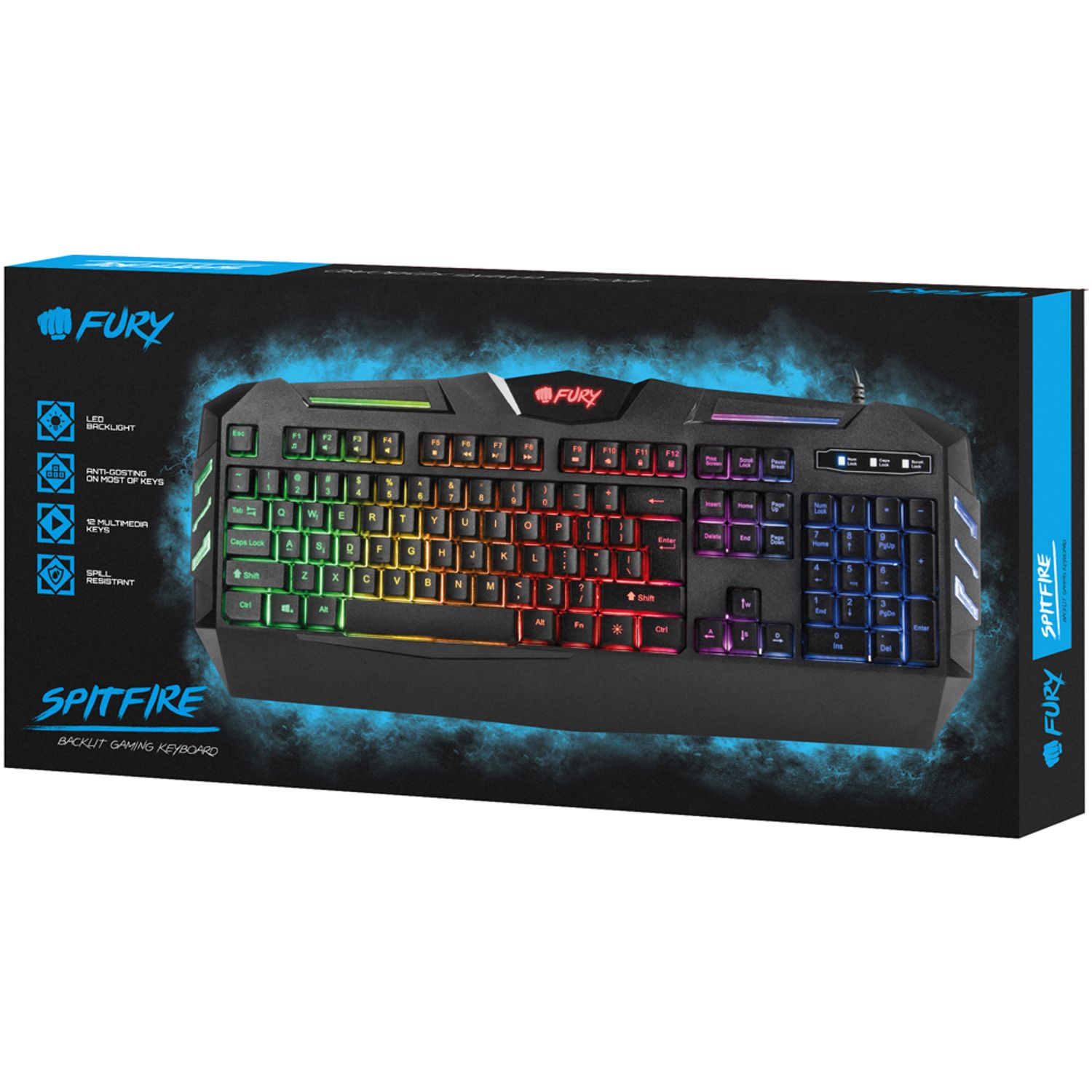 Tastatura Gaming Fury Spitfire (Negru) fotografia produsului View 3 L