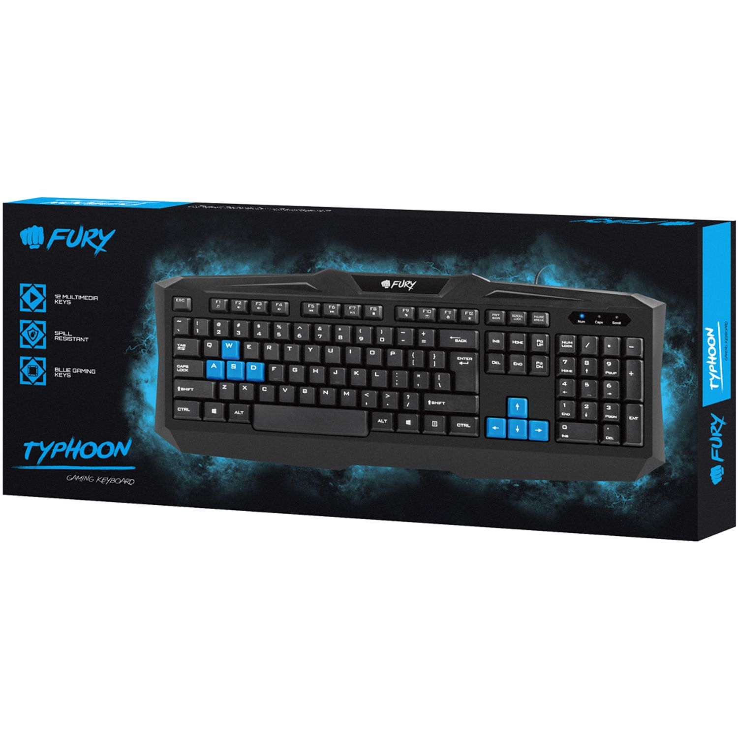 Tastatura Gaming Fury Typhoon (Negru) fotografia produsului View 3 L