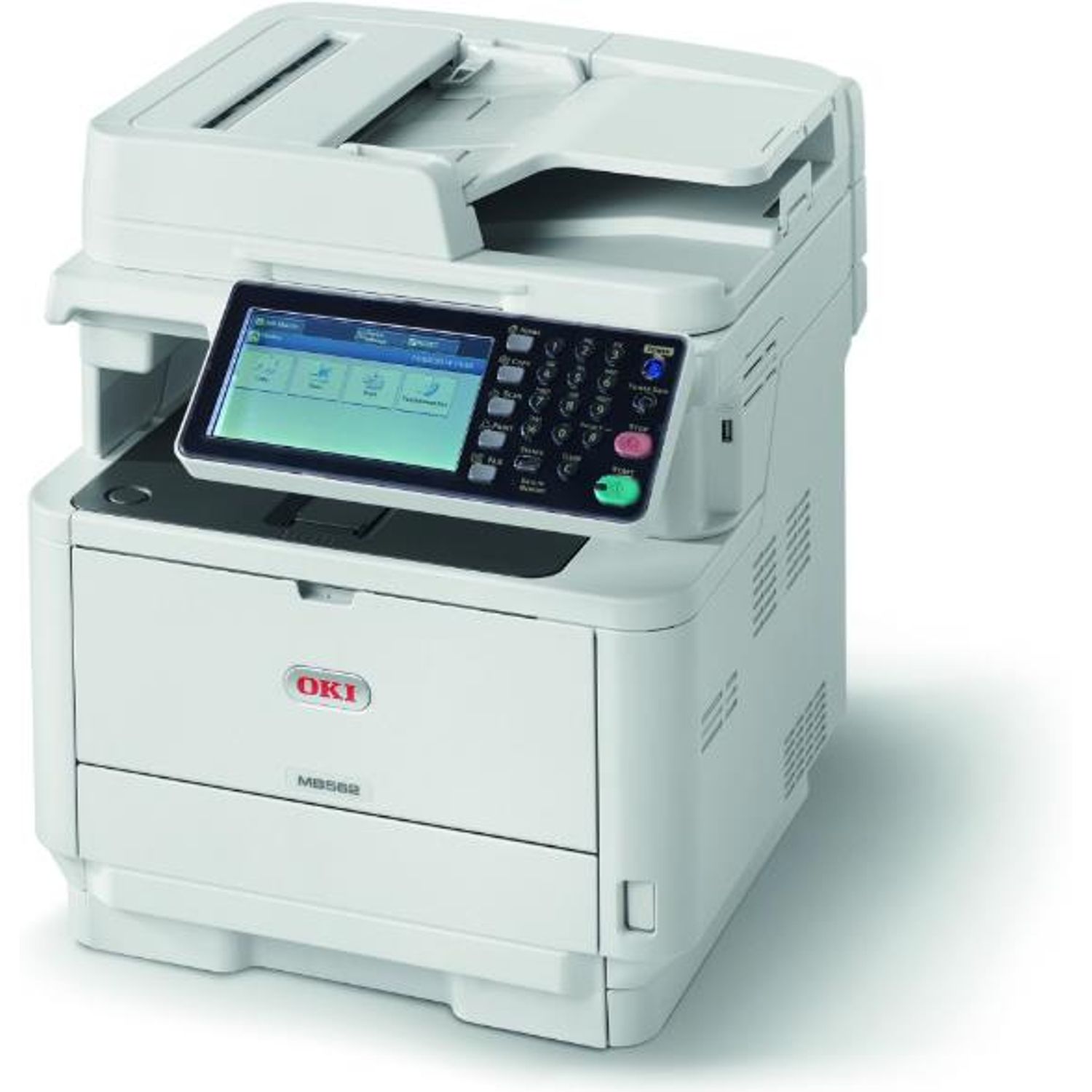 Multifunctional laser A4 monocrom OKI MB562dnw Multifunctional OKI MB562dnw, laser alb-negru, A4, 45 ppm, Duplex, RADF, Retea, Wireless fotografia produsului View 2 L