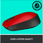 Mouse Logitech M171, Wireless, Rosu Mouse Wireless Logitech M171, USB, 1000 DPI (Rosu) fotografia produsului View 9 S