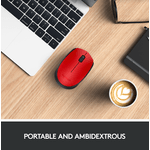 Mouse Logitech M171, Wireless, Rosu Mouse Wireless Logitech M171, USB, 1000 DPI (Rosu) fotografia produsului View 10 S