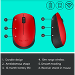 Mouse Logitech M171, Wireless, Rosu Mouse Wireless Logitech M171, USB, 1000 DPI (Rosu) fotografia produsului View 7 S