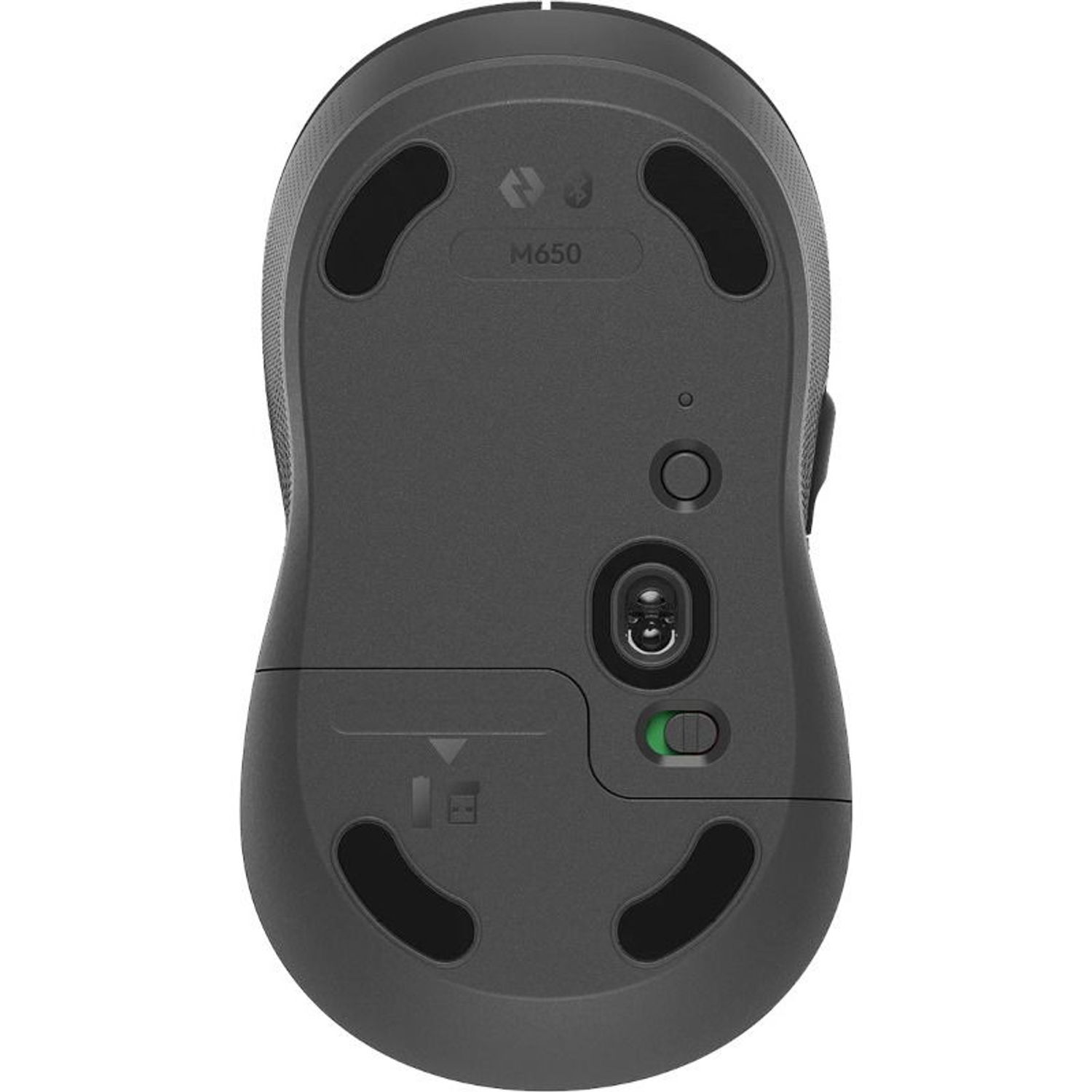 Mouse Logitech M650 Silent, Bluetooth, Wireless, Bolt USB receiver, Graphite Mouse Wireless Logitech Signature M650, Bluetooth/USB (Gri) fotografia produsului View 4 L