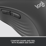 Mouse Logitech M650 Silent, Bluetooth, Wireless, Bolt USB receiver, Graphite Mouse Wireless Logitech Signature M650, Bluetooth/USB (Gri) fotografia produsului View 9 S