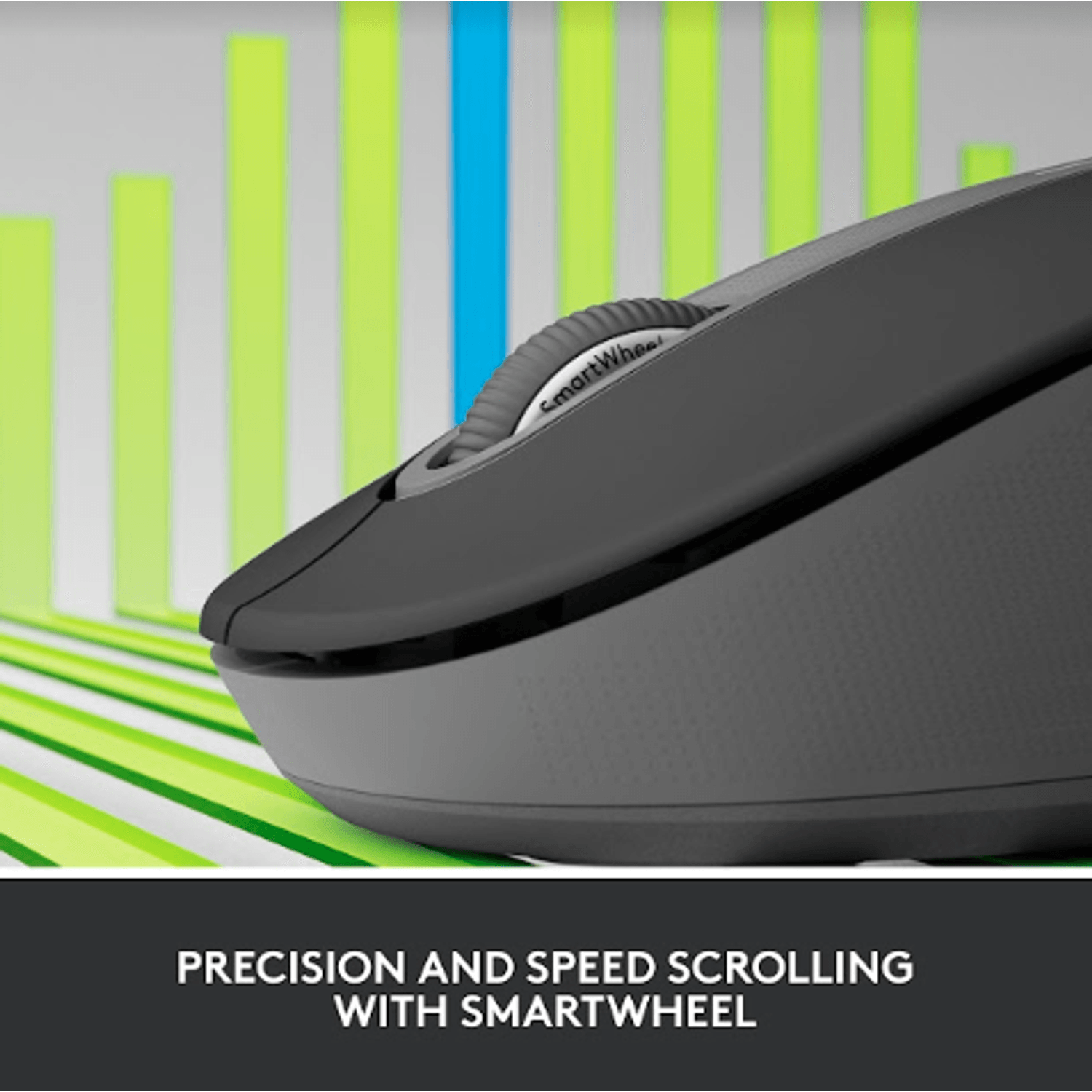 Mouse Logitech M650 Silent, Bluetooth, Wireless, Bolt USB receiver, Graphite Mouse Wireless Logitech Signature M650, Bluetooth/USB (Gri) fotografia produsului View 6 L