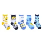 Set 5 Sosete bebe Baby Shark,Multicolor, Marime 15/16 fotografia produsului