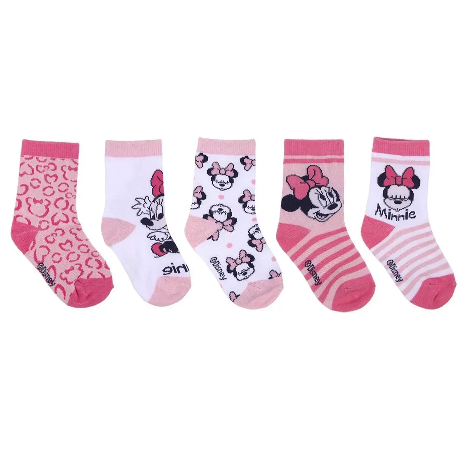 Set 5 Sosete bebe Minnie Mouse,Multicolor, Marime 19/20 fotografia produsului