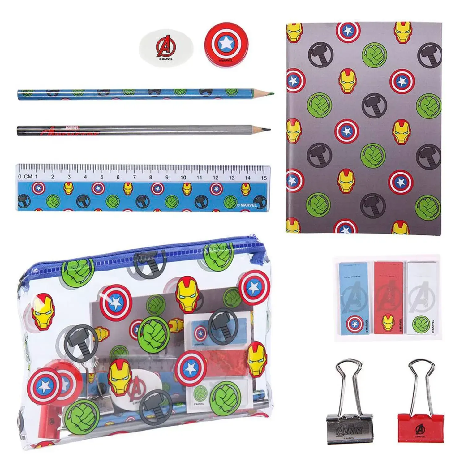 Set de papetarie Avengers Marvel, Cerda, 12 Piese, 22 x 14 cm, Multicolor fotografia produsului View 2 L