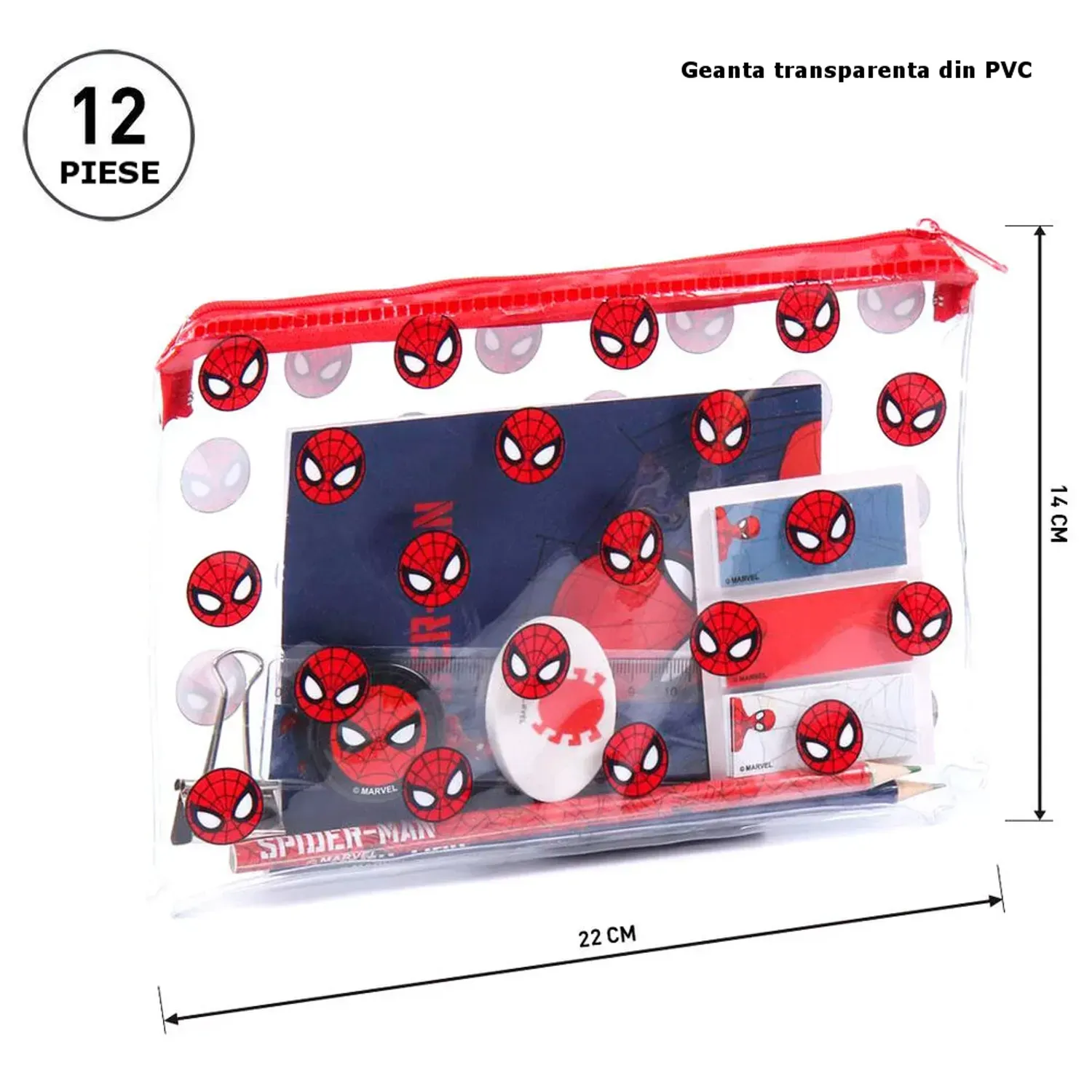Set de papetarie Spiderman, 12 Piese fotografia produsului View 6 L