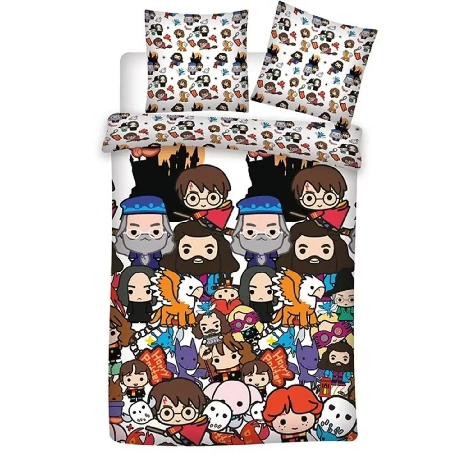 Set duvet Harry Potter Chibi Microfibra, Cadou Rucsacel Microfibra, 90cm fotografia produsului