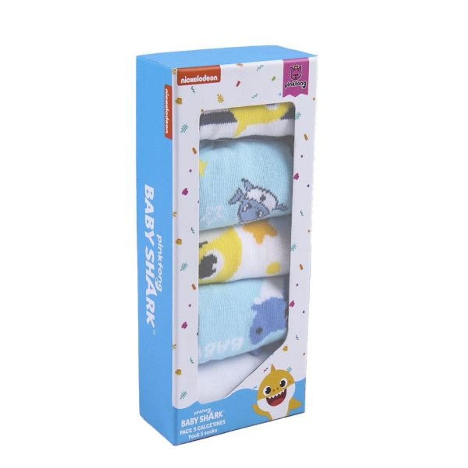 Set 5 Sosete bebe Baby Shark,Multicolor, Marime 17/18 fotografia produsului View 3 L