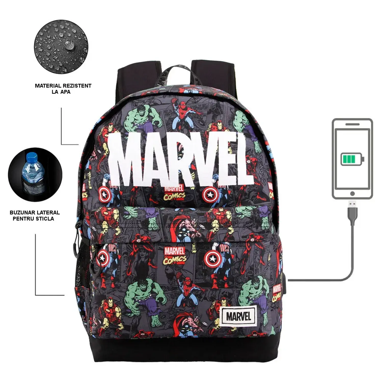 Ghiozdan Marvel Brawl 45x37x15cm, Multicolor fotografia produsului View 2 L