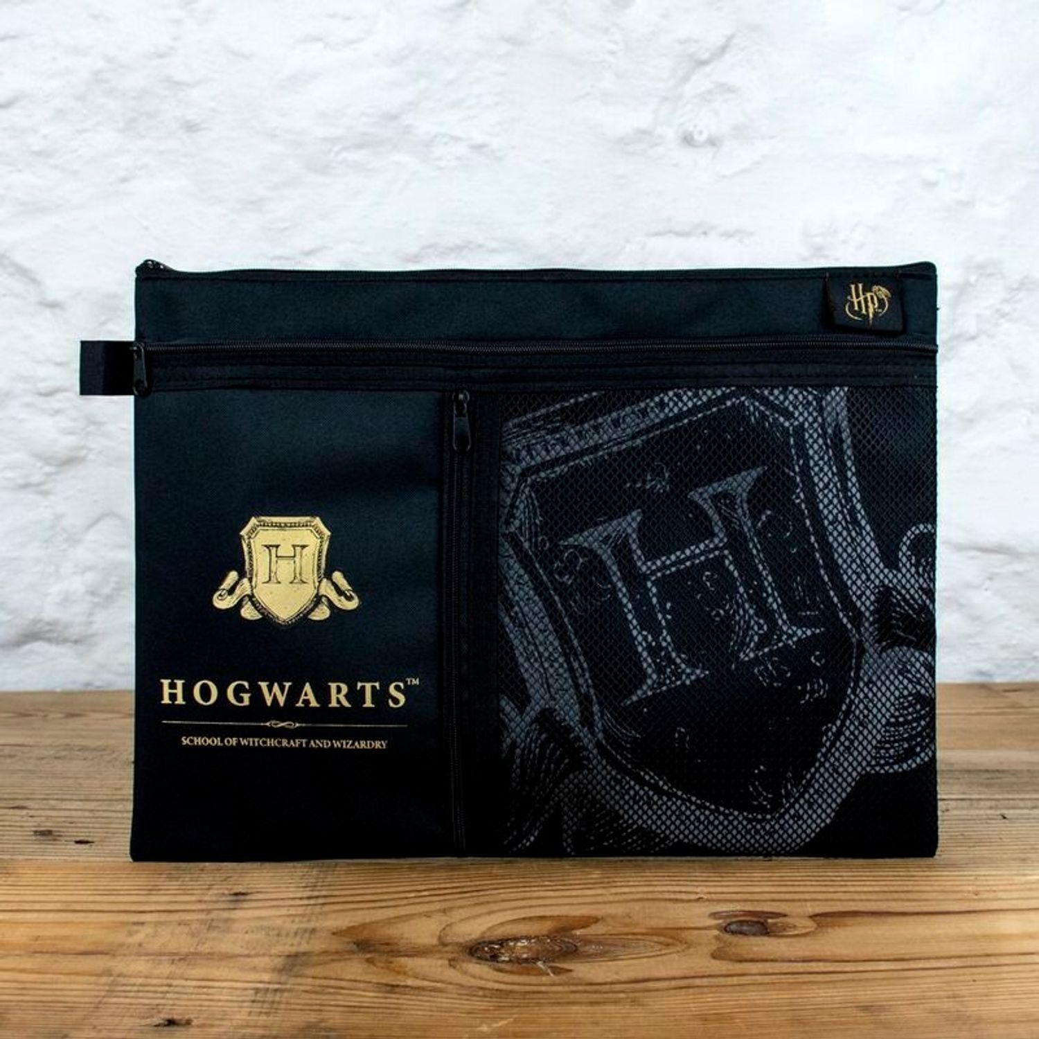 Portofel de studiu, Blue Sky, Harry Potter Multi Pocket Study Wallet Hogwarts Shield Case, Negru fotografia produsului View 2 L