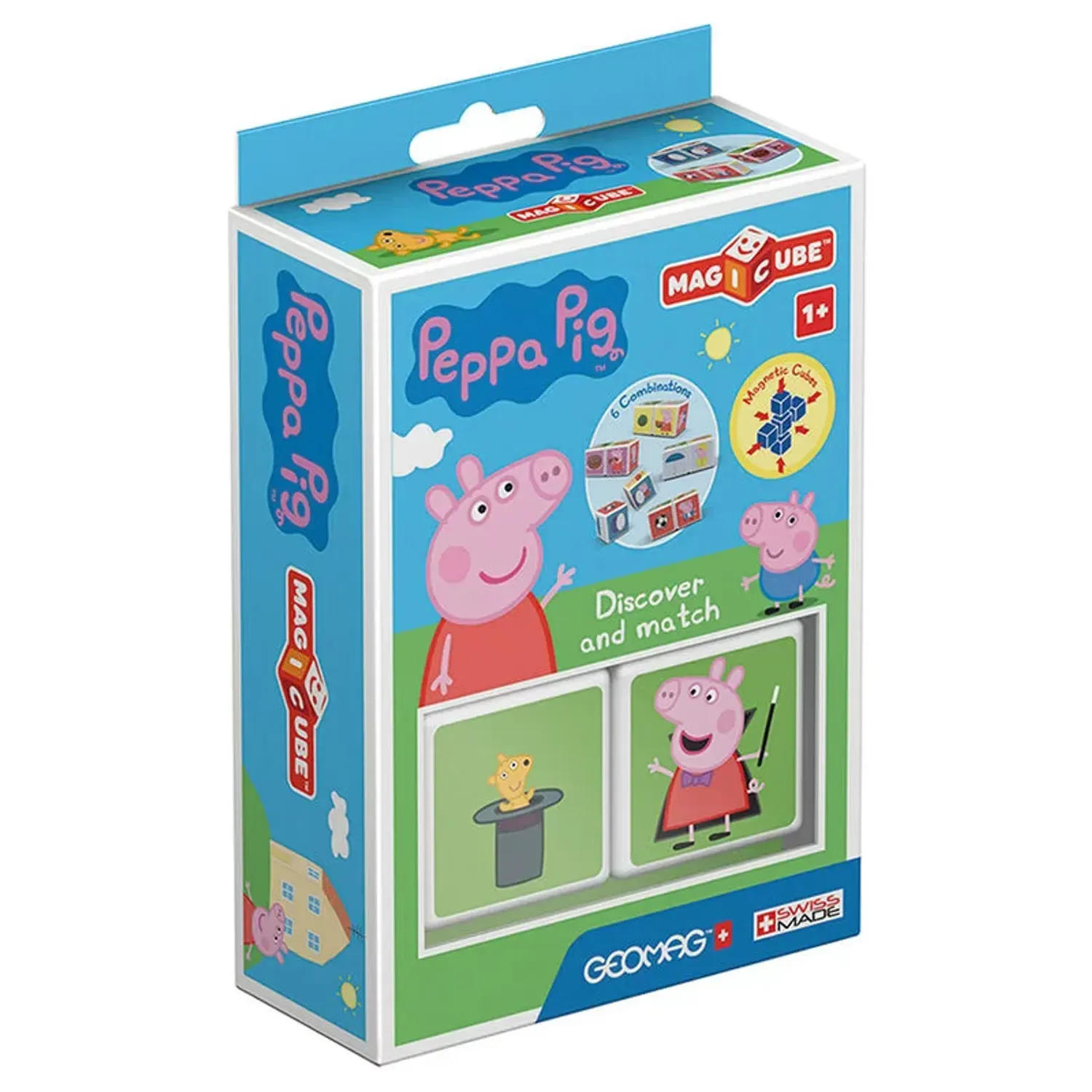 Joc De Constructie Magnetic, Geomag, Peppa Pig - Dicover and Match Magicube, 2 Piese fotografia produsului