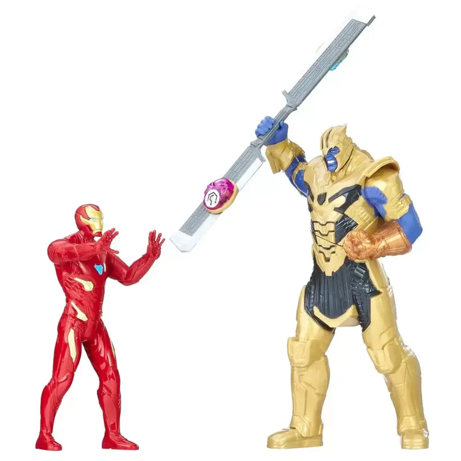 Set 2 Figurine Marvel Avengers, Multicolor, Iron Man vs Thanos, cu efecte sonore si luminoase fotografia produsului View 2 L