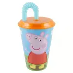 Pahar pentru copii Peppa Pig cu pai , 430ml , 52830, Multicolor fotografia produsului View 2 S