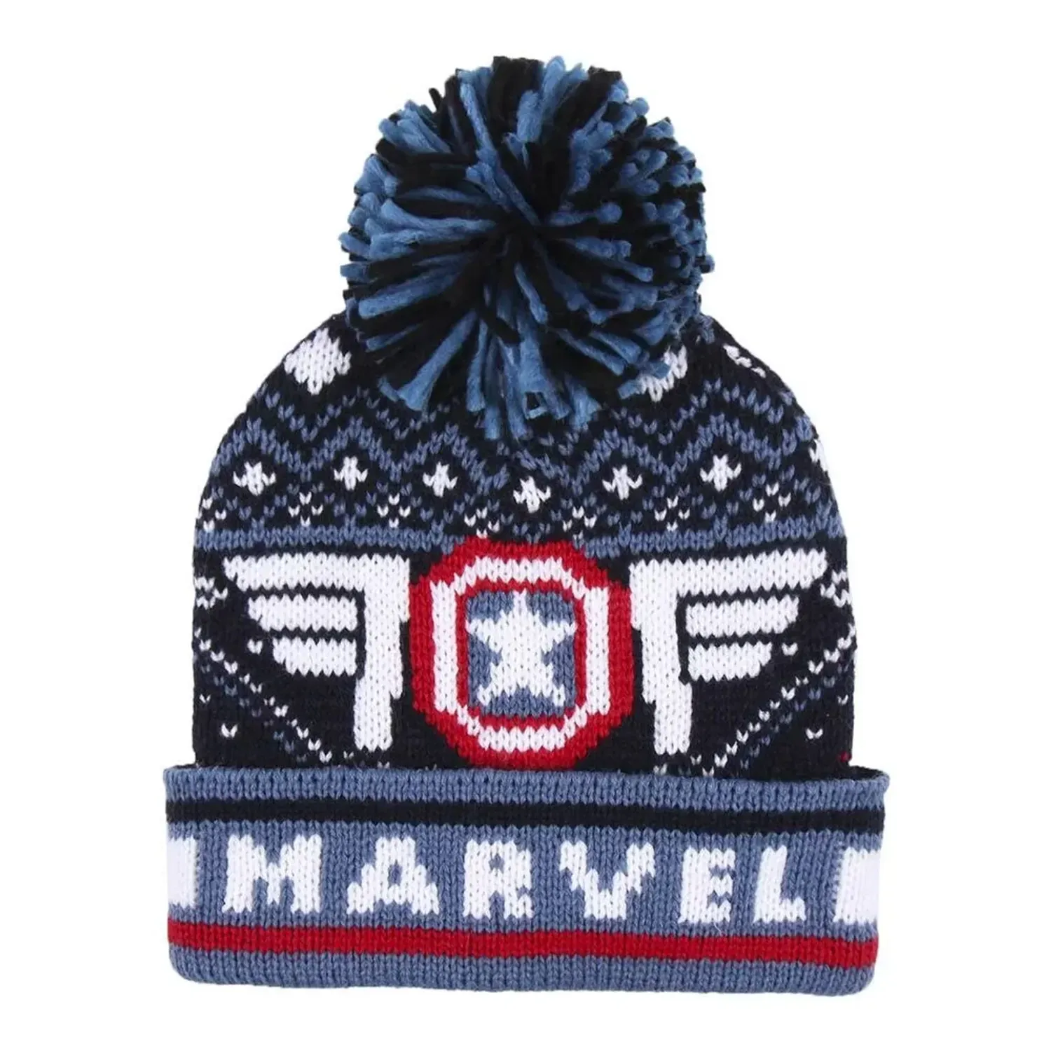 Caciula Cu Ciucur Marvel Captain America, Alb / Albastru fotografia produsului