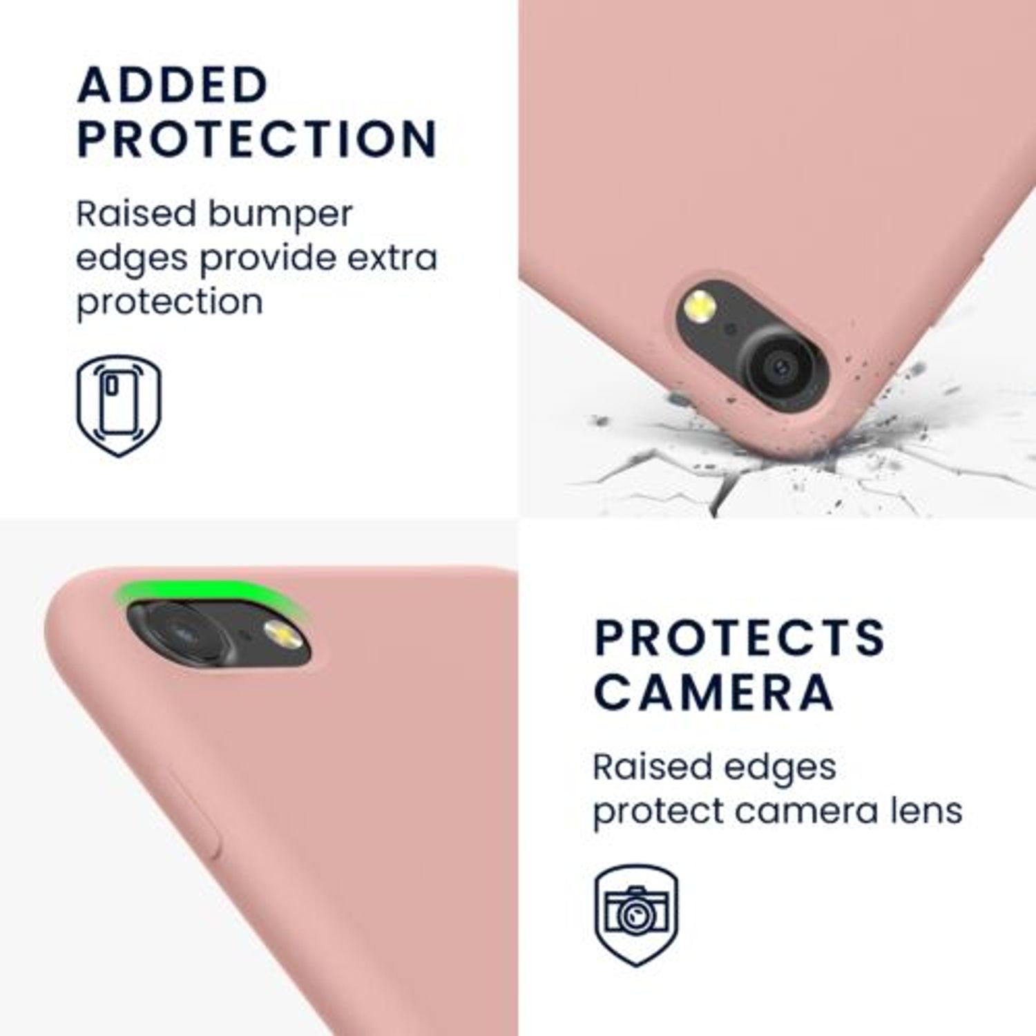 Husa Kwmobile pentru Apple iPhone 8/iPhone 7/iPhone SE 2, Silicon, Rose Gold, 49979.237 fotografia produsului View 3 L