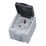 Priza simpla de exterior Horoz Atom Simple, 16A/250V, IP54 fotografia produsului