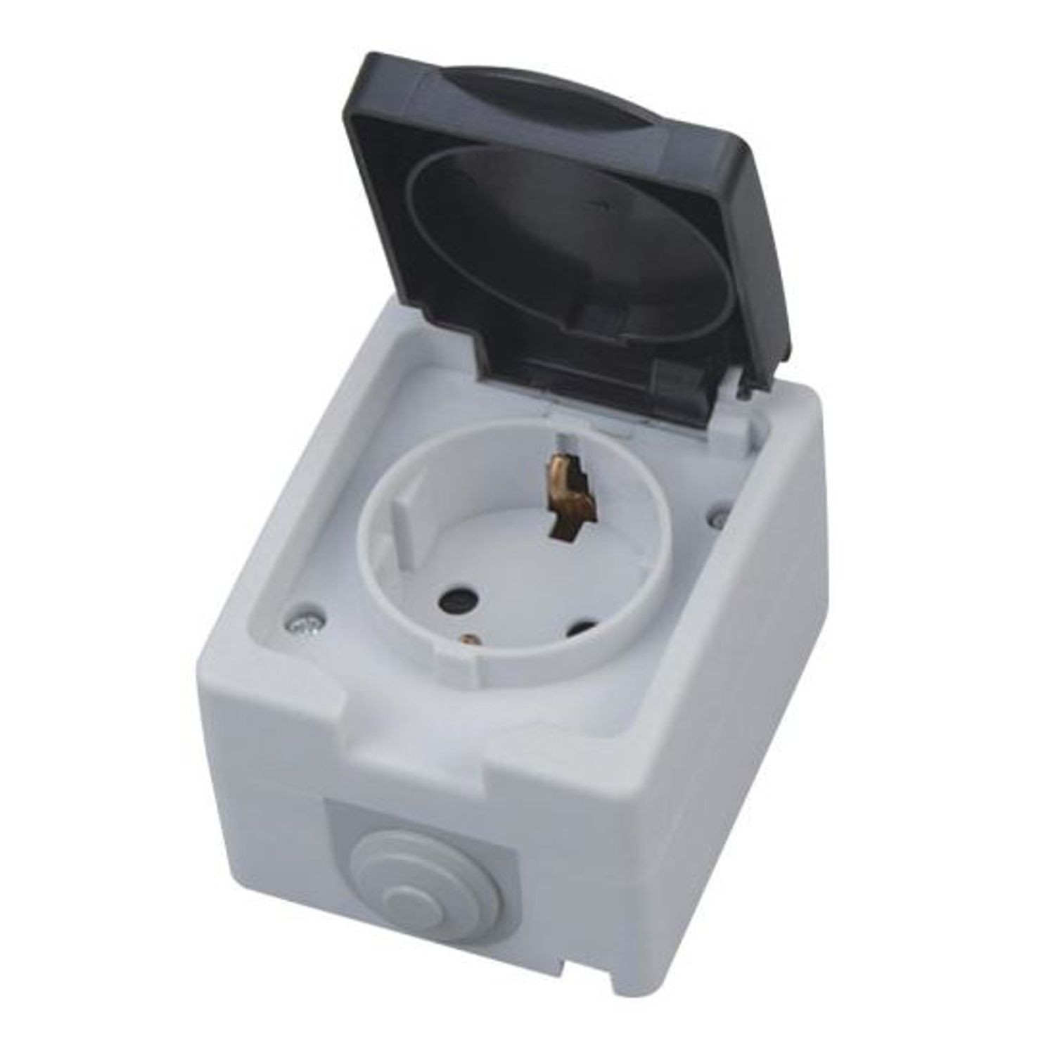 Priza simpla de exterior Horoz Atom Simple, 16A/250V, IP54 fotografia produsului