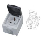 Priza simpla de exterior Horoz Atom Simple, 16A/250V, IP54 fotografia produsului View 2 S