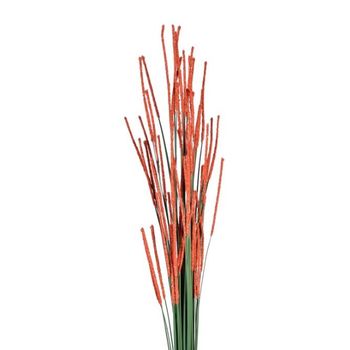 Planta Artificiala Decorativa Cu Frunze Verzi Si Flori Oranj, Lungime 90 Cm