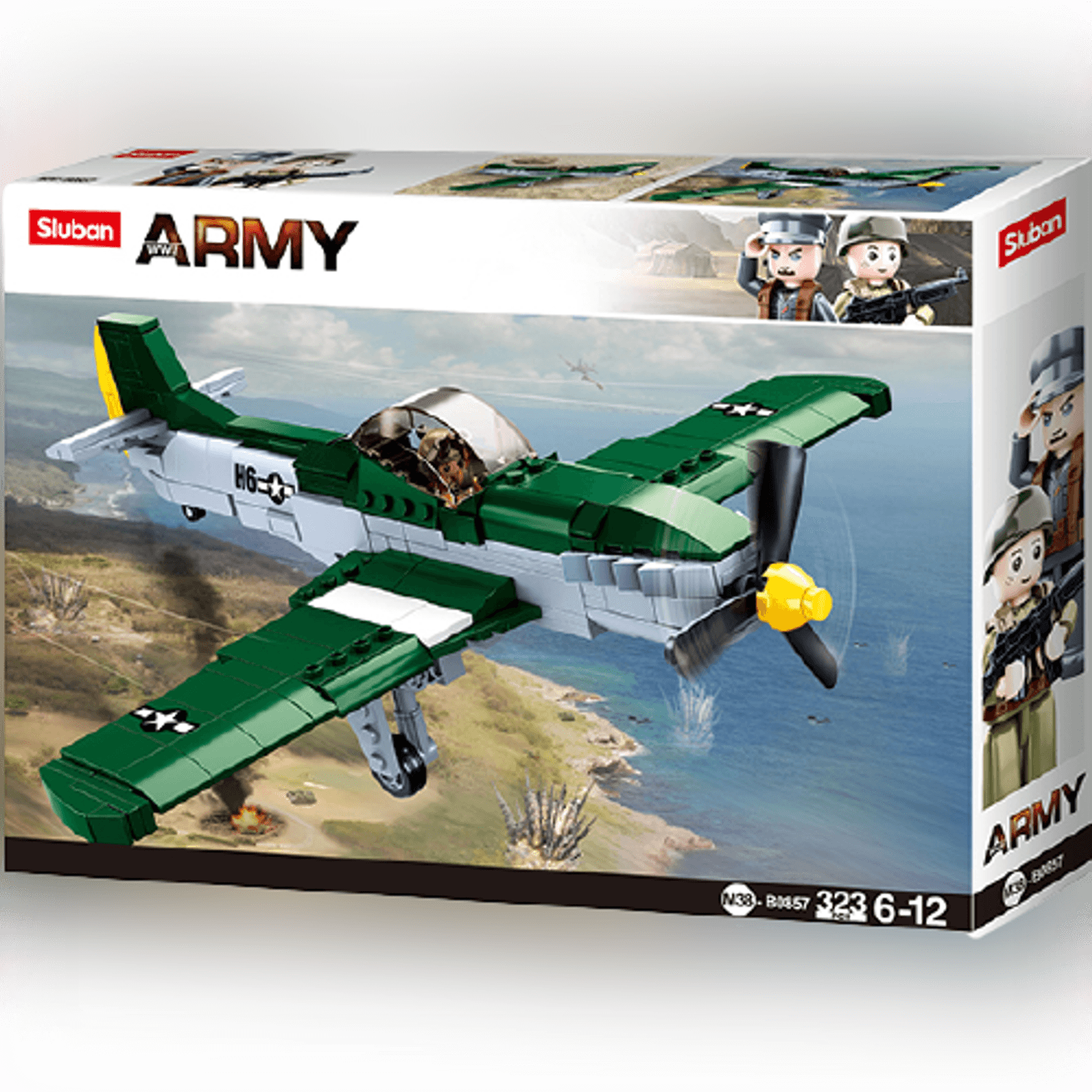 Set de constructie, Sluban, Avion Militar, 323 piese fotografia produsului View 4 L